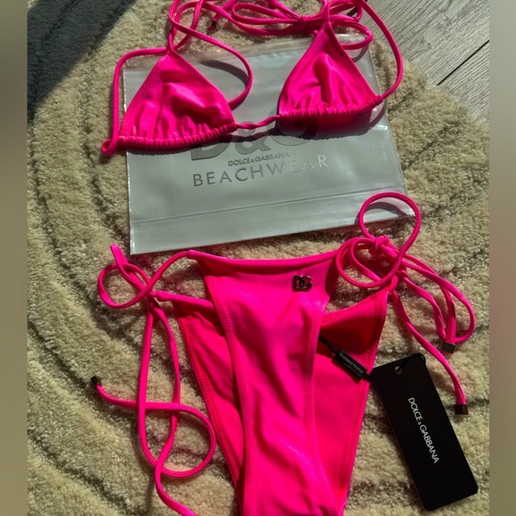 D&G Other - AUTHENTIC - D&G Hot Pink Triangle Bikini